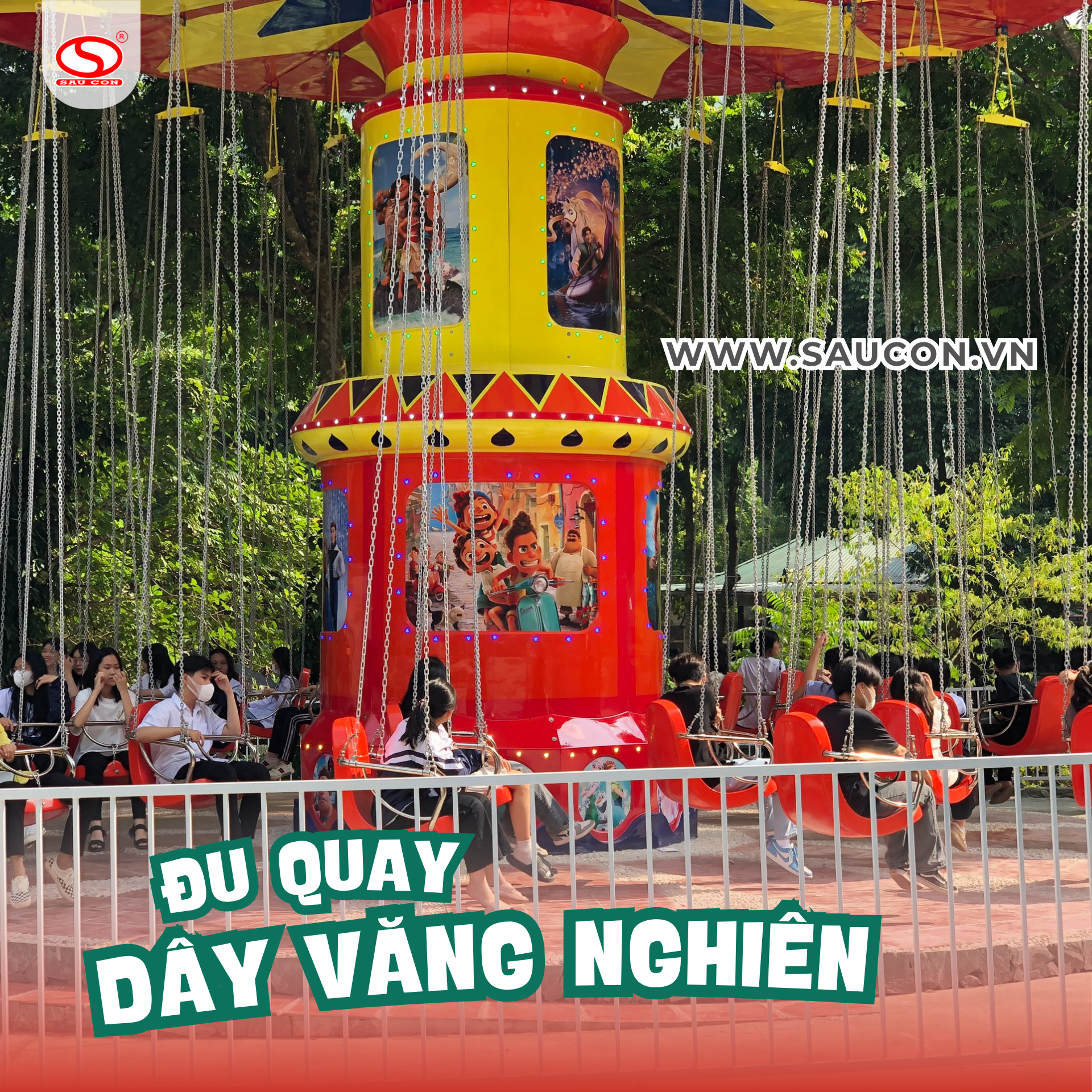 LẮP ĐẶT ĐU QUAY DÂY VĂNG NGHIÊNG TẠI BA VÌ, HÀ NỘI | Sấu Con